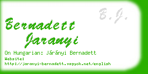 bernadett jaranyi business card